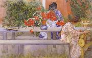 Carl Larsson Karin and Brita with Cactus Spain oil painting artist